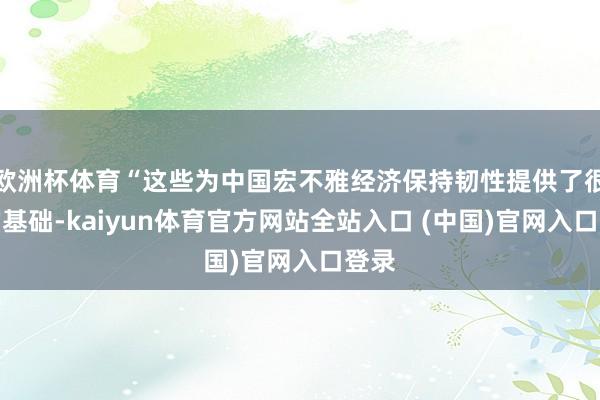 欧洲杯体育“这些为中国宏不雅经济保持韧性提供了很好的基础-kaiyun体育官方网站全站入口 (中国)官网入口登录