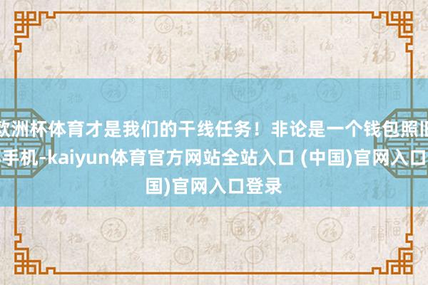 欧洲杯体育才是我们的干线任务！非论是一个钱包照旧一部手机-kaiyun体育官方网站全站入口 (中国)官网入口登录
