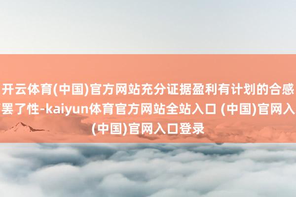开云体育(中国)官方网站充分证据盈利有计划的合感性及可罢了性-kaiyun体育官方网站全站入口 (中国)官网入口登录