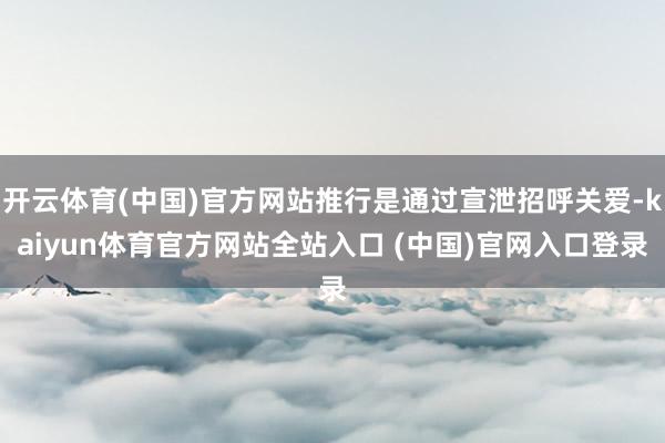 开云体育(中国)官方网站推行是通过宣泄招呼关爱-kaiyun体育官方网站全站入口 (中国)官网入口登录