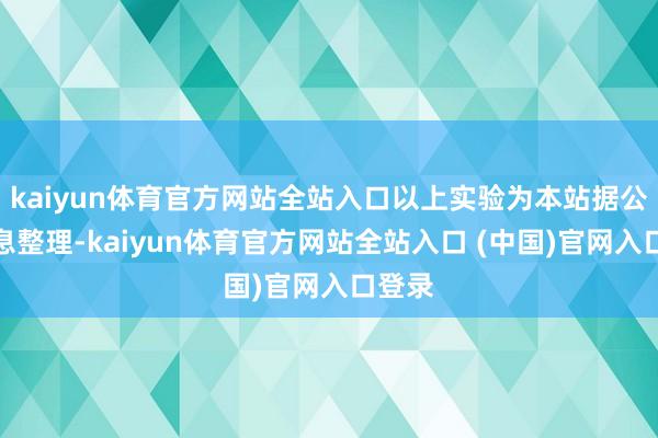 kaiyun体育官方网站全站入口以上实验为本站据公开信息整理-kaiyun体育官方网站全站入口 (中国)官网入口登录