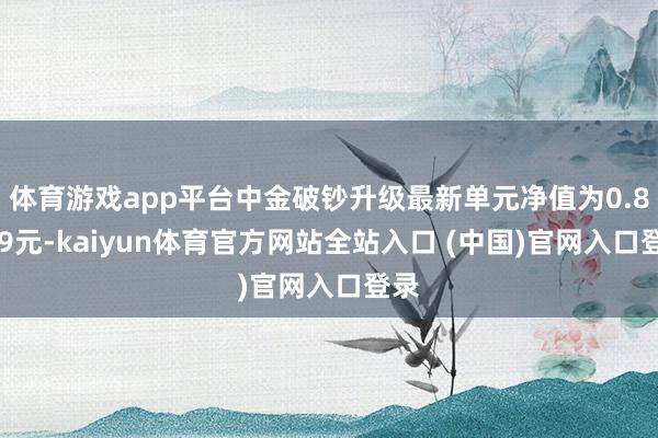 体育游戏app平台中金破钞升级最新单元净值为0.8549元-kaiyun体育官方网站全站入口 (中国)官网入口登录