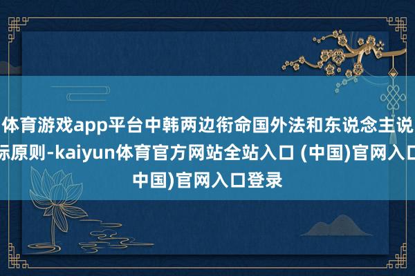 体育游戏app平台中韩两边衔命国外法和东说念主说念目标原则-kaiyun体育官方网站全站入口 (中国)官网入口登录