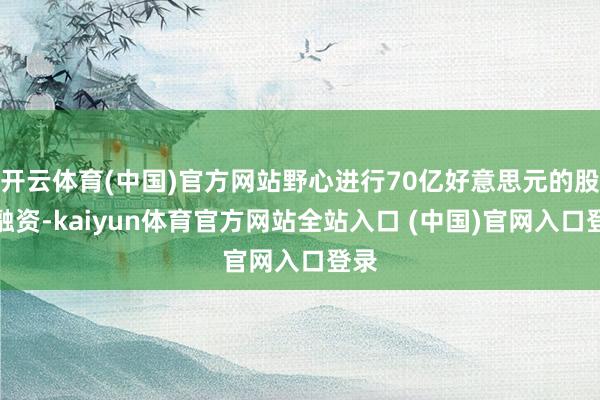 开云体育(中国)官方网站野心进行70亿好意思元的股权融资-kaiyun体育官方网站全站入口 (中国)官网入口登录