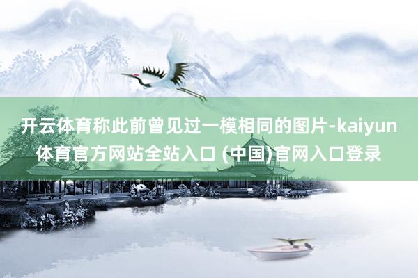 开云体育称此前曾见过一模相同的图片-kaiyun体育官方网站全站入口 (中国)官网入口登录